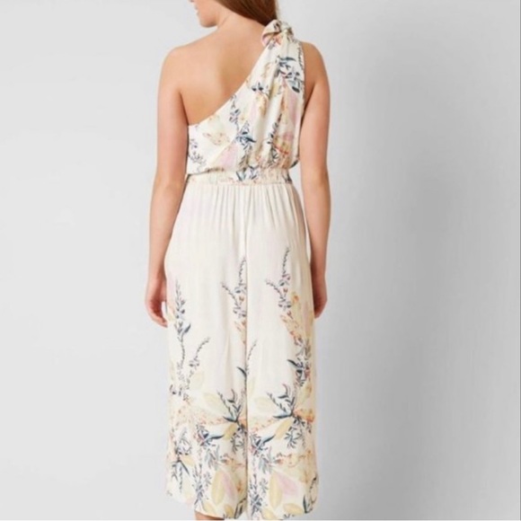 Free People Island Time Cream Color One Shoulder Wide Leg Jumpsuit — NWOT - Picture 2 of 6
